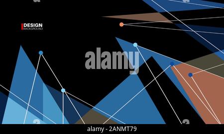 Abstract Polygonal Space Background with Connecting Dots and Lines.Vector Illustration For Wallpaper, Banner, Background, etc Stock Vector