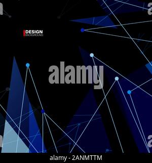 Abstract Polygonal Space Background with Connecting Dots and Lines.Vector Illustration For Wallpaper, Banner, Background, etc Stock Vector