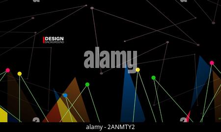 Abstract Polygonal Space Background with Connecting Dots and Lines.Vector Illustration For Wallpaper, Banner, Background, etc Stock Vector