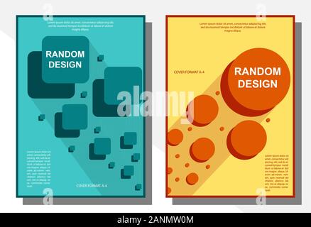 Vector collection of covers with a simple geometric design for books, booklets and brochures. Minimalist style, modern colors. Stock Vector