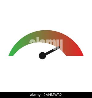 Business credit score vector speedometer. Customer satisfaction indicators with poor and good levels. Credit score poor and good rating illustration vector Stock Vector