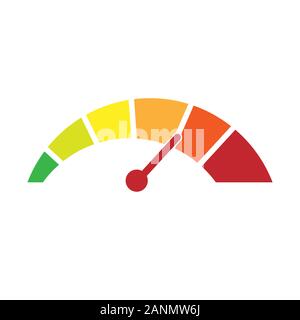Business credit score vector speedometer. Customer satisfaction indicators with poor and good levels. Credit score poor and good rating illustration vector Stock Vector