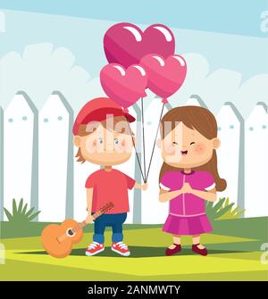 Valentines Day Boy Holding Balloons Clipart Stock Vector Image & Art ...