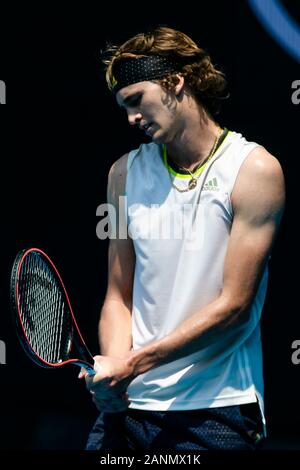 Melbourne, Australia. 18th Jan, 2020. Tennis: Grand Slam, Australian Open, training. Alexander Zverev is in action during a training session. Credit: Frank Molter/dpa/Alamy Live News Stock Photo