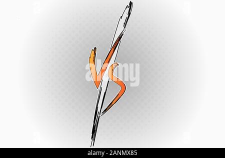 Versus VS letters fight backgrounds in flat comics style design with halftone, lightning. Vector illustration eps 10 Stock Vector