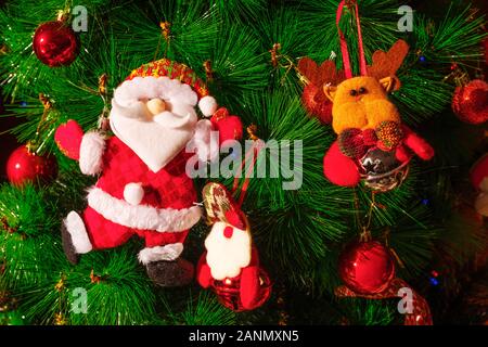 Detail of decorated Christmas tree Stock Photo
