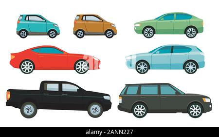Cars, sedans and SUVs, illustration Stock Vector