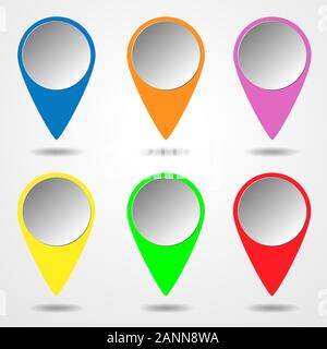 Pin on the map icon. Collection of modern map markers - vector illustration. Set of Location icon. Stock Vector