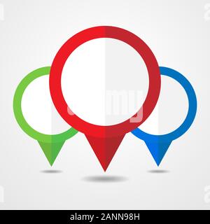 Pin on the map icon. Collection of modern map markers - vector illustration. Set of Location icon. Stock Vector