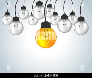 Light bulb idea - vector illustration. Idea of light bulb, creative design. Abstract light bulb symbol. Concept of business and industrial idea. Stock Vector
