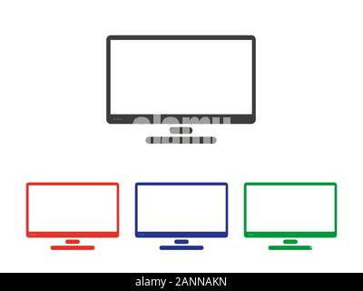 Set of simple monitor icons - vector illustration. Monitors in flat style. Stock Vector