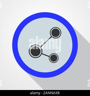 Social network icon - vector illustration. Global technology or social network. Flat blue icon Stock Vector
