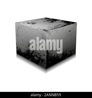 Concrete cube isolated on white background. The concept of building. Vector illustration. Stock Vector