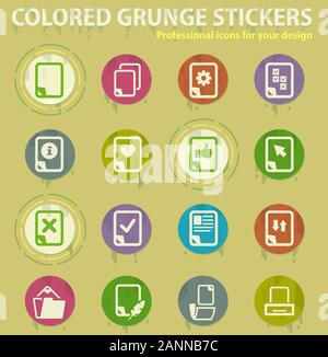 document colored grunge icons Stock Vector