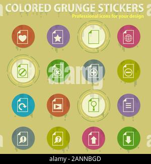 document colored grunge icons Stock Vector