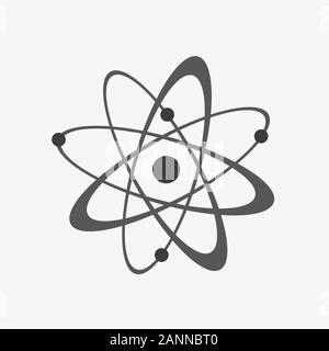 Atom icon - vector illustration. Flat sign of atomic energy. Stock Vector