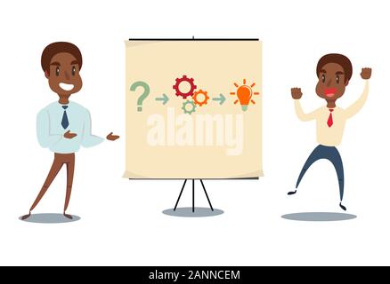 black african american Professor teaching business theories Stock Vector