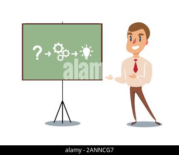 Professor teaching business theories Stock Vector