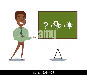 black african american Professor teaching business theories Stock Vector