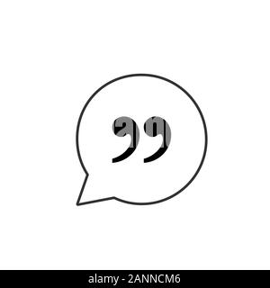 Set of quote mark in bubble, quotes icon vector sign design eps 10 Stock Vector