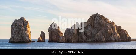 Panoramic sunset at Land's End in Cabo San Lucas, Mexico Stock Photo