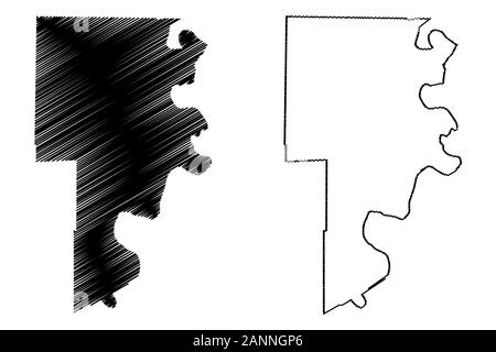 Crittenden County, Arkansas (U.S. county, United States of America,USA, U.S., US) map vector illustration, scribble sketch Crittenden map Stock Vector