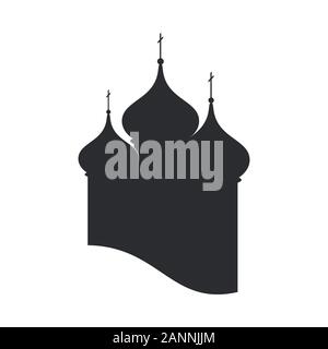 Domes  Orthodox Church. Christian temple silhouette Stock Vector