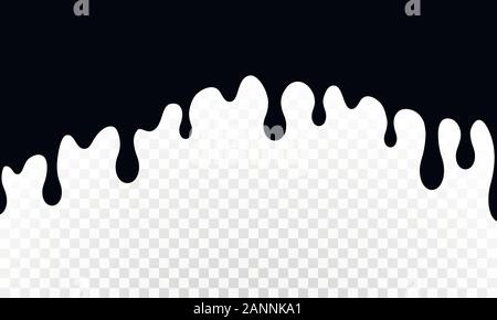 Paint drips pattern. Drops flowing. Current ink or black liquid. Stock Vector