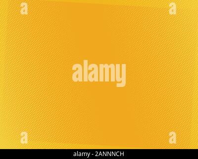 Yellow halftone dots background. Comics pop art style blank layout with dotted pattern. Circle texture. Stock Vector