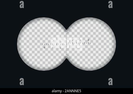 View binoculars with soft blurry edges. Realistic vector illustration. Stock Vector
