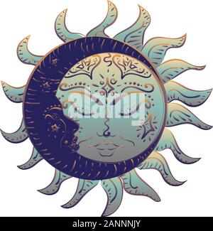 Modern tattoo of sleeping crescent moon design on white Stock Vector Image  & Art - Alamy