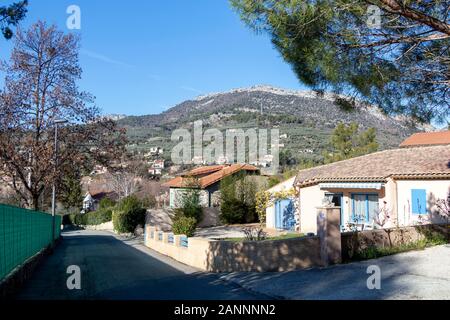 Buis-les-Baronnies, France - December, 2019 : French village surrounded by the mountains, sunny winter day in the Drome department in southeastern Fra Stock Photo