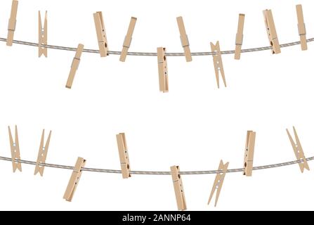 Collection Brown Wooden Clothespins Pegs Illustration Stock Vector (Royalty  Free) 512211235