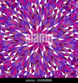 Dynamic colorful tiled triangle mosaic background - hypnotic abstract circular psychedelic vector graphic design from geometrical shapes Stock Vector