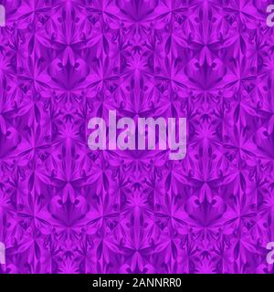 Purple geometrical flower triangle pattern background - polygonal abstract gradient vector graphic design Stock Vector