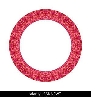 Colorful isolated tiled mosaic circle frame - ornamental geometrical abstract vector element with geometric shapes Stock Vector