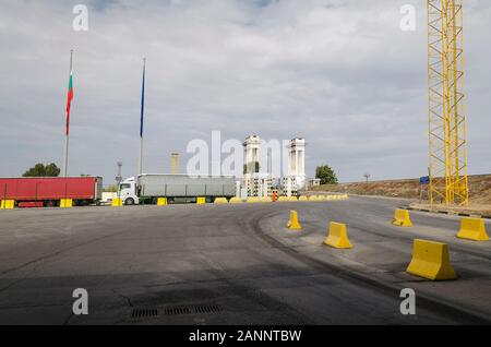 Bridge over the Danube River connecting Bulgarian and Romanian banks between Ruse and Giurgiu cities Stock Photo