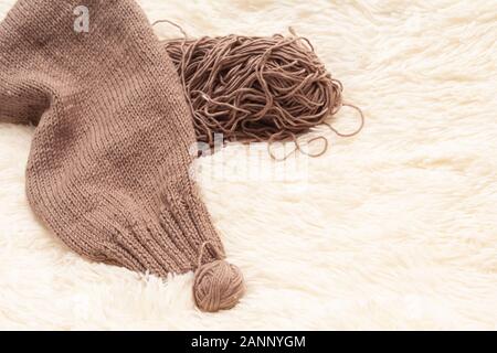 Ball and threads for knitting. Stock Photo