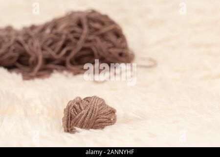 Ball and threads for knitting. Stock Photo