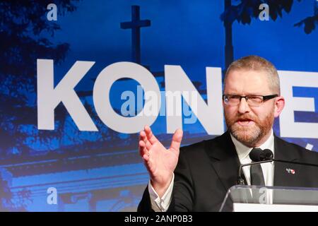 Warsaw, Poland. 18th Jan, 2020. January 18, 2020, Warsaw, Poland: The Confederation Party's election congress and election of the candidate for President of the Republic of Poland, which was held in Warsaw. Krzysztof Bosak won.Inthe photo: Credit: Grzegorz Banaszak/ZUMA Wire/Alamy Live News Stock Photo