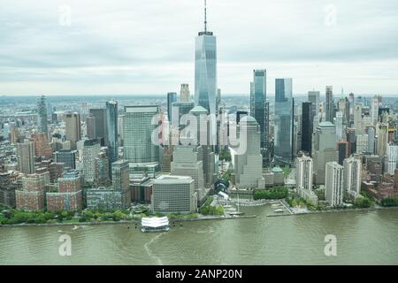 New York Skyline from above Image, Manhattan architecture photography, aerial view over New York city Stock Photo