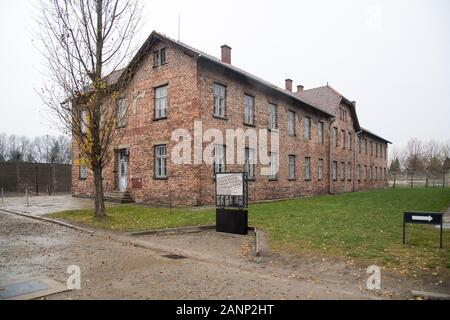 Block 28 (Barrack 28) in Nazi German Konzentrationslager Auschwitz I Stammlager (Auschwitz I concentration camp the main camp) from May 1940 to Januar Stock Photo