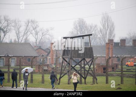 BIa subcamp in Nazi German Konzentrationslager Auschwitz II Birkenau (Auschwitz II Birkenau extermination camp) in Nazi German occupied Poland during Stock Photo