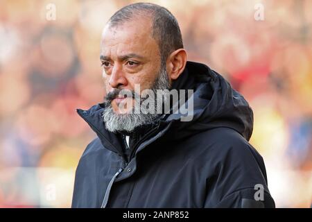 SOUTHAMPTON, ENGLAND - JANUARY 18TH Wolves Manager Nuno Espirito Santo during the Premier League match between Southampton and Wolverhampton Wanderers at St Mary's Stadium, Southampton on Saturday 18th January 2020. (Credit: Jon Bromley | MI News) Photograph may only be used for newspaper and/or magazine editorial purposes, license required for commercial use Credit: MI News & Sport /Alamy Live News Stock Photo