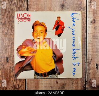 Jason Donovan 7inch single, When you come back to me Stock Photo