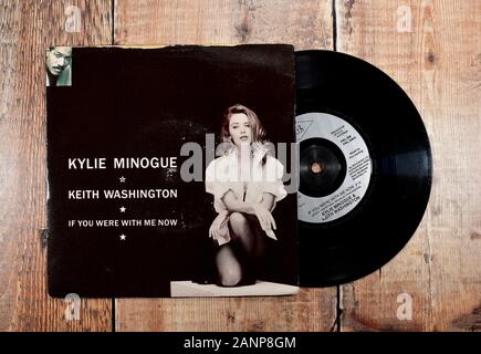 Kylie Minogue & Keith Washington 7inch single, If you were with me now Stock Photo