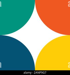 Logo design with north star and 4 colors in circle shape. full color Stock Vector