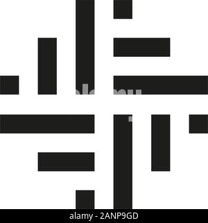 Logo design with woven icon in black color Stock Vector