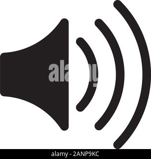 flat icon of sound in black color. vector icon Stock Vector