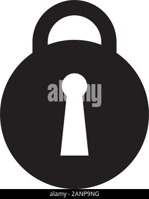 Key Hole Vector Flat Icon in black color, security icon Stock Vector